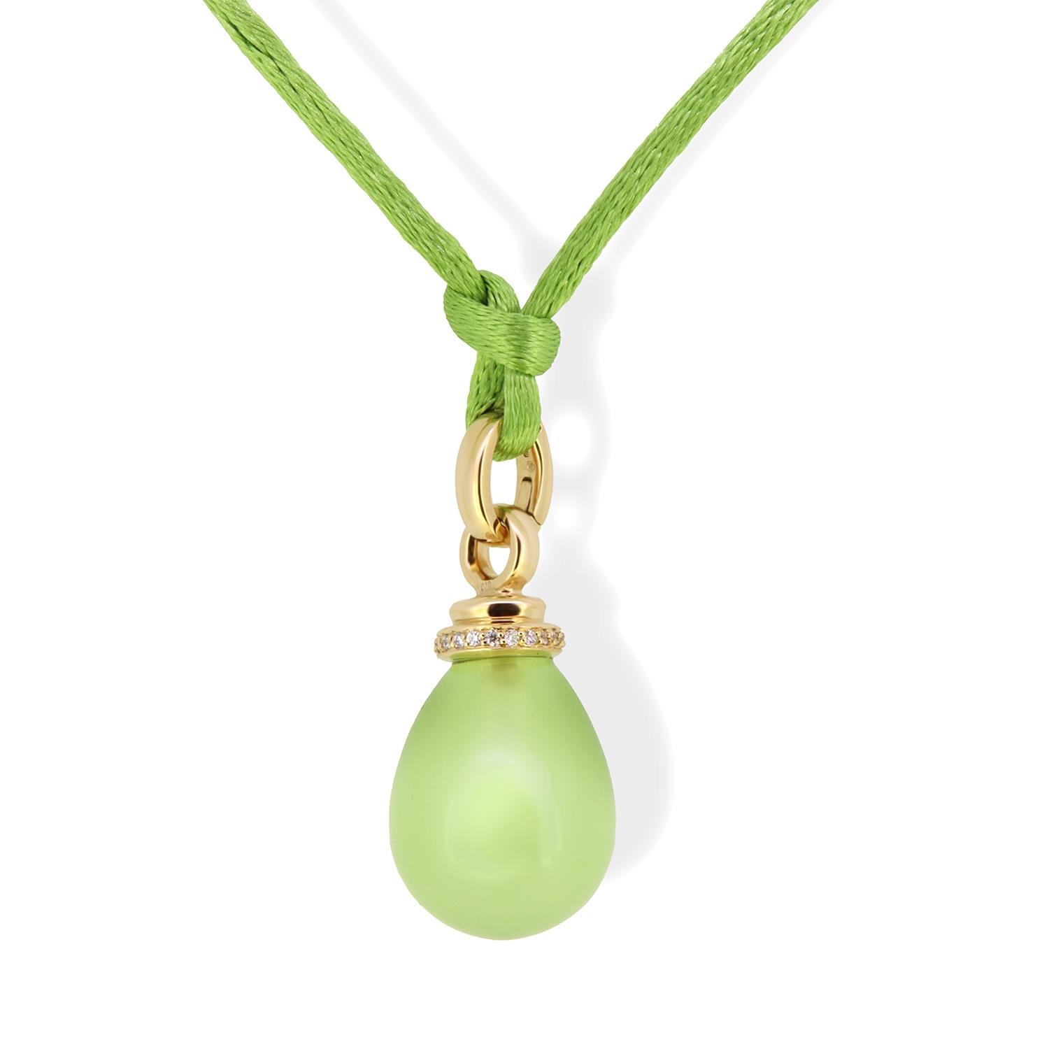 Anhänger Campanile Chalcedon grün Gelbgold - GalerieVoigt - 51540CN0100gruen