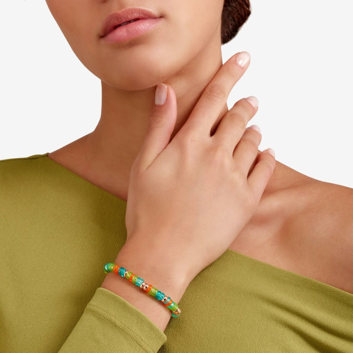 Armband Rondelle Silber vergoldet Kunststoff recyc - Dodo - DBC5003_RONDE_VERAG_XXL