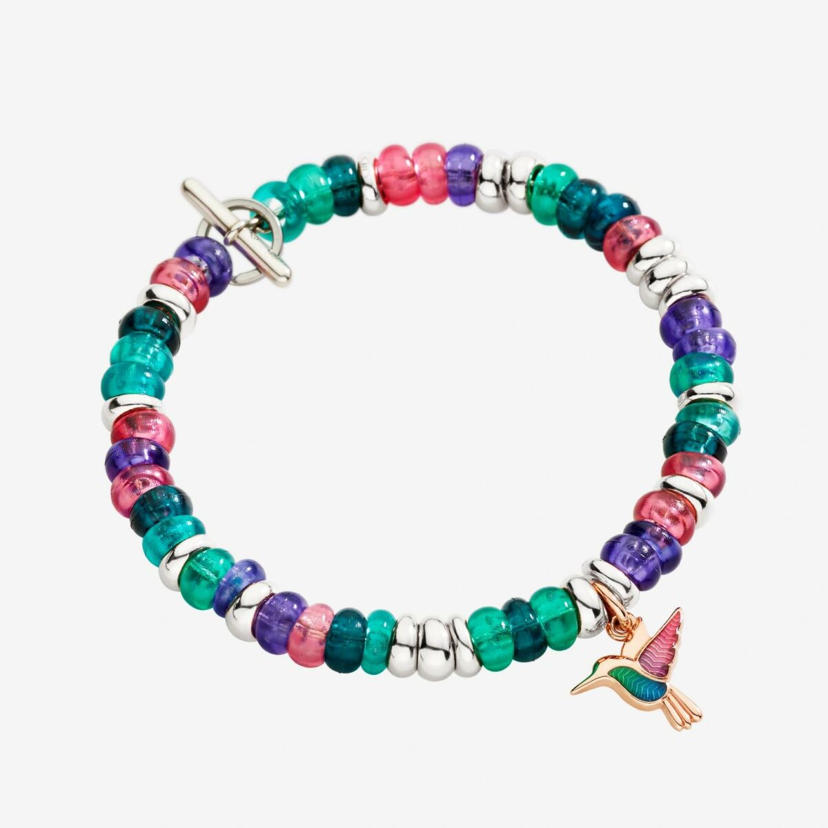Armband Rondelle Silber und recycelter Kunststoff - Dodo - DBC5004_RONDE_VI0AG_XXL