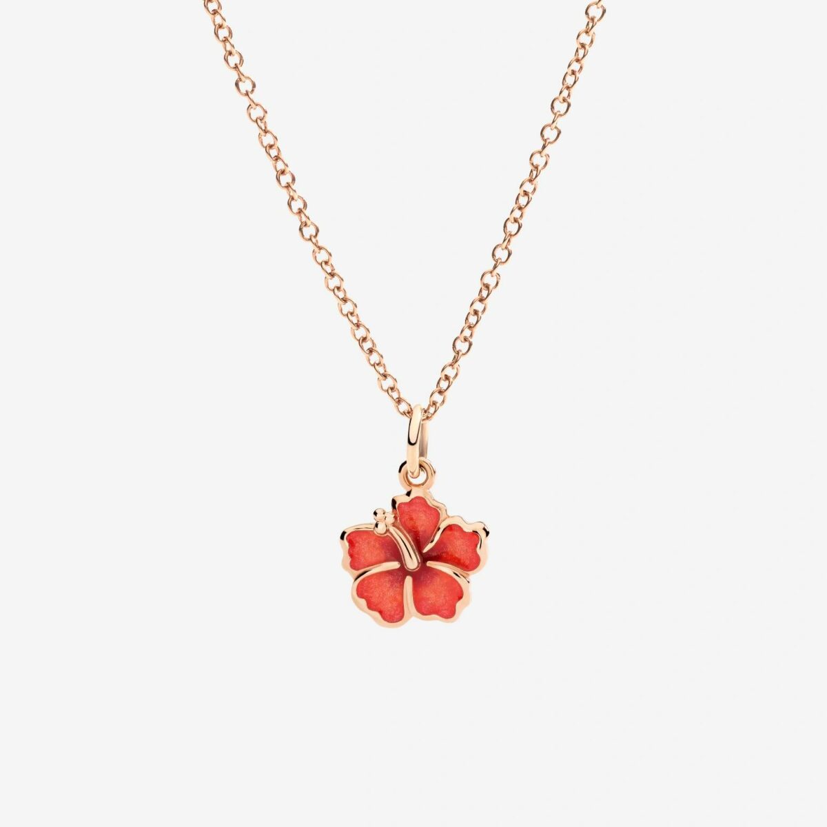 Anhänger Hibiskusblüte Roségold Emaille - Dodo - DMC5005_HIBIS_EAR9R