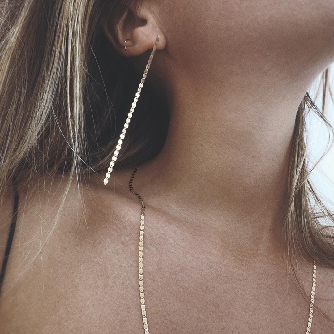 Einzelner Ohrring Skin Tattoo 18K Roségold - vanrycke - OS5R0-01