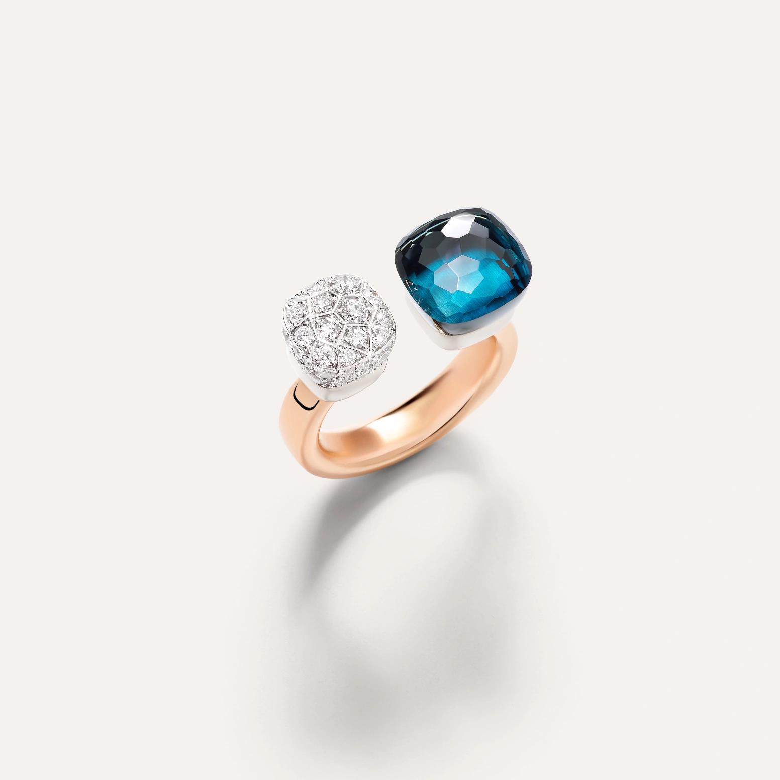 Ring Nudo London Topas und Diamanten Roségold -  - PAC4020O6WHRDB0TL