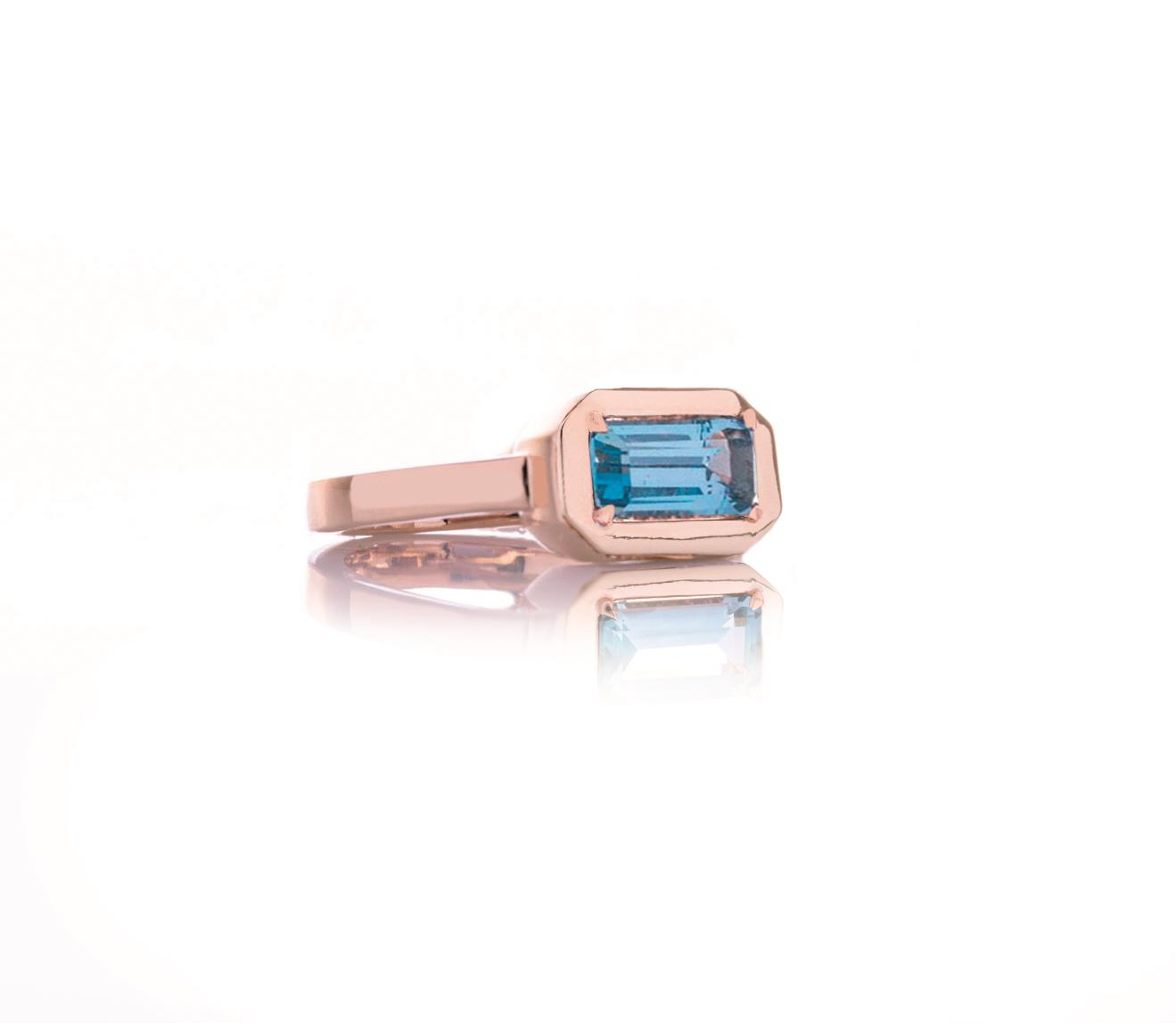 Ring Solid London Topas Emerald 18K Roségold - 1909callegari - UJ573