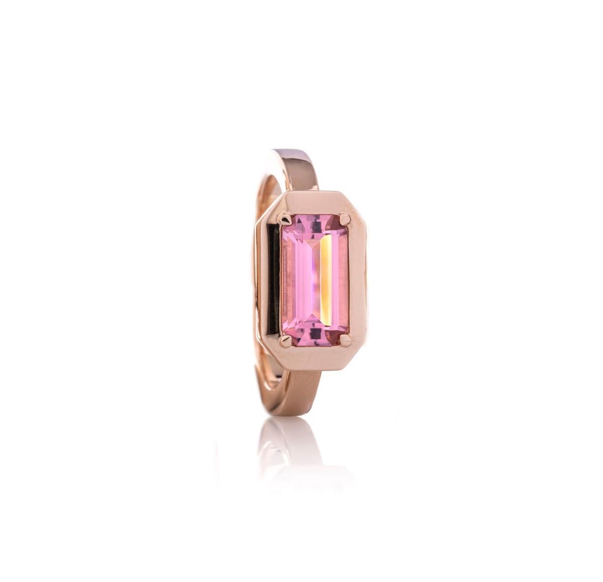 Ring Solid Turmalin Emerald 18K Roségold - 1909callegari - UJ576