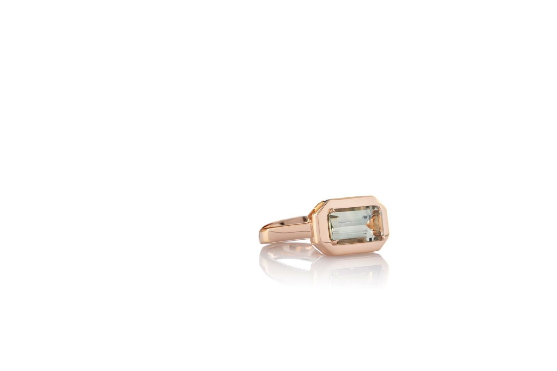 Ring Solid Prasiolith Emerald 18K Roségold - 1909callegari - UJ635