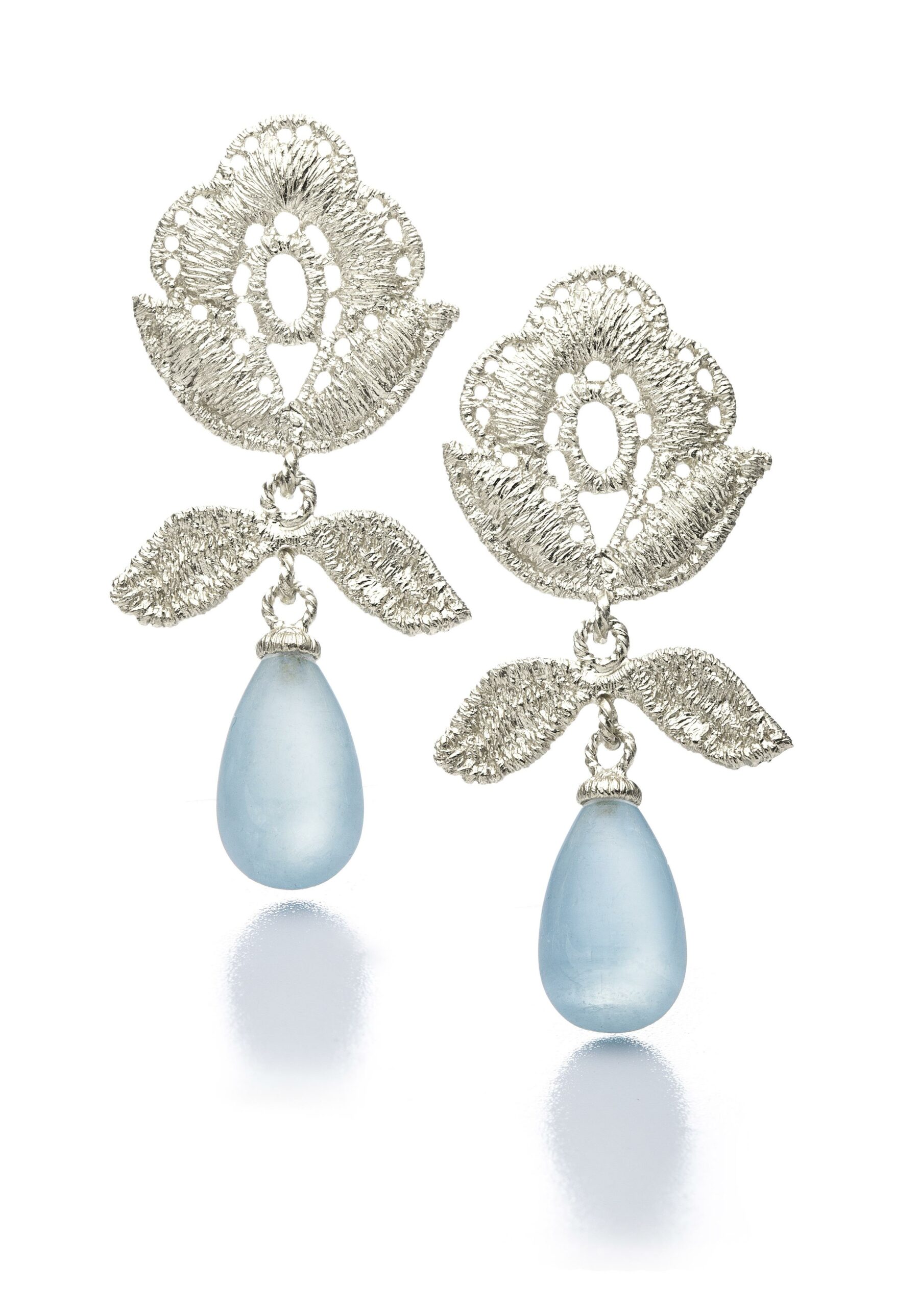 Ohrschmuck Wild Rose Aquamarin Silber - Brigitte Adolph - 1404-AG-AQ-1