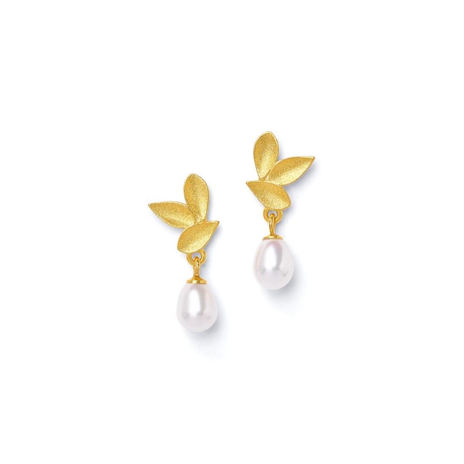 Ohrringe Dricia Perle Silber goldplattiert - Bernd Wolf - 1540015656