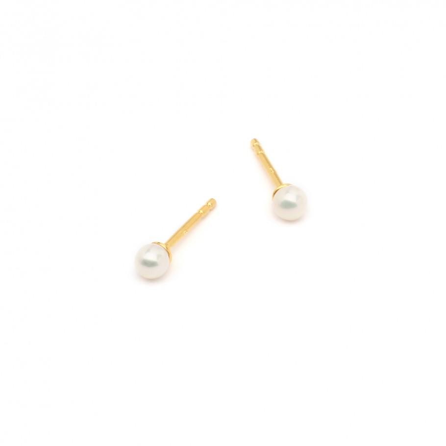 Ohrstecker Perle 3mm Silbr goldplattiert - Bernd Wolf - 19003673