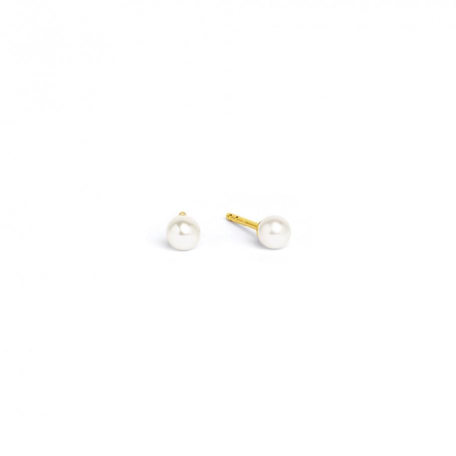 Ohrstecker Perle 4mm Silber goldplattiert - Bernd Wolf - 19004673
