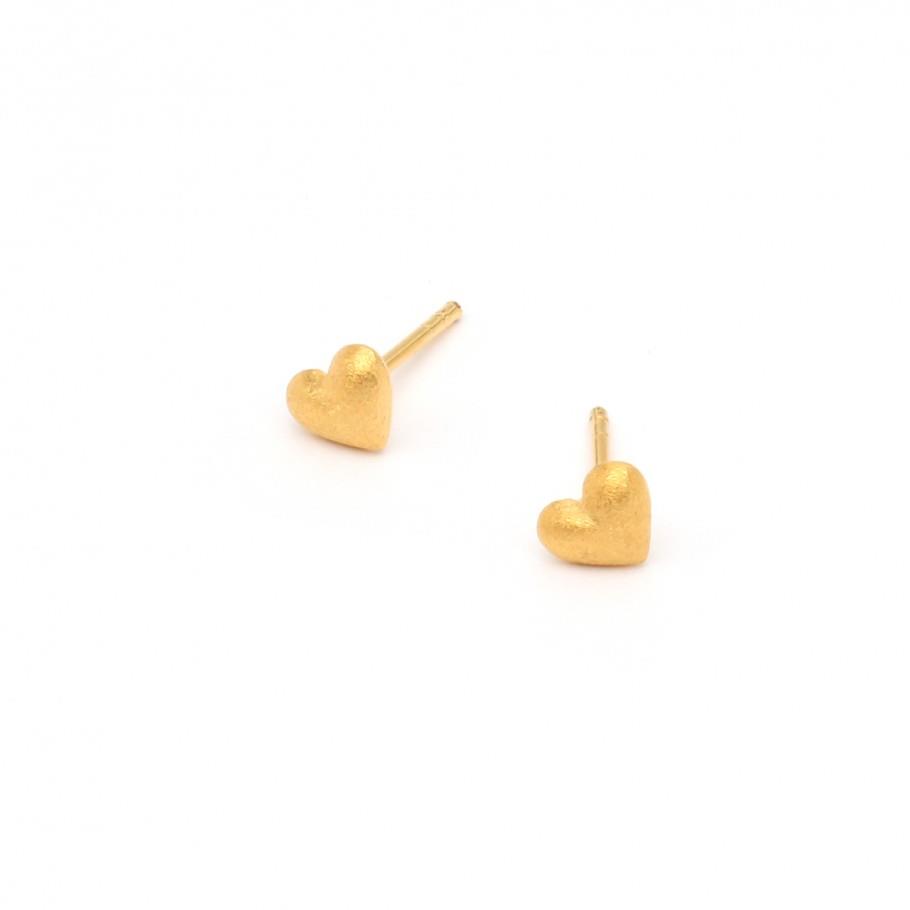 Ohrstecker Herz Silber goldplattiert - Bernd Wolf - 19303506
