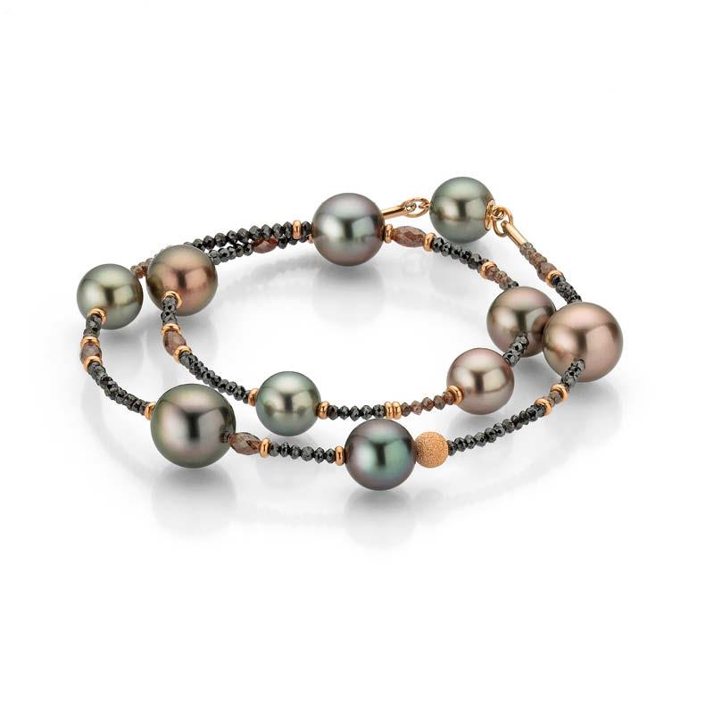 Armband 18K Roségold Tahitiperlen Diamanten - Gellner - 5-20578-84