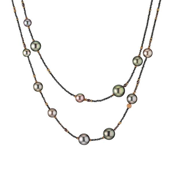 Kette 18K Roségold Diamanten Tahitiperlen - Gellner - 5-20579-01