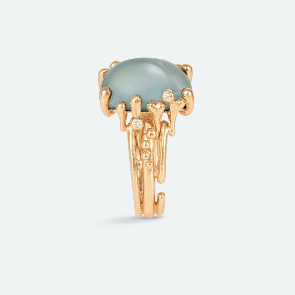 Ring BoHo Aquamarin Brillanten 18K Gelbgold - Ole Lynggaard - A2933-402