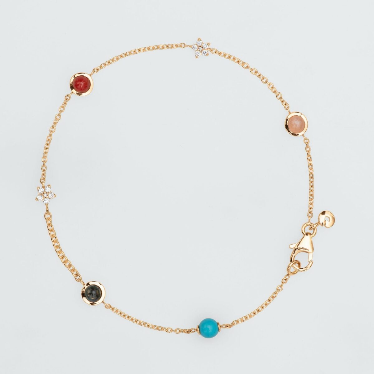 Armband Shooting Stars Türkis Topas Koralle - Ole Lynggaard - C0073-407