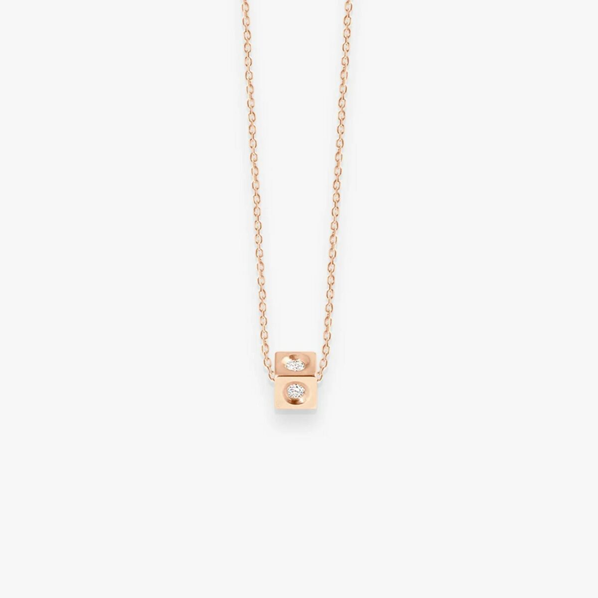 Halskette Cubix 18K Roségold Diamanten - vanrycke - CC4R1-01