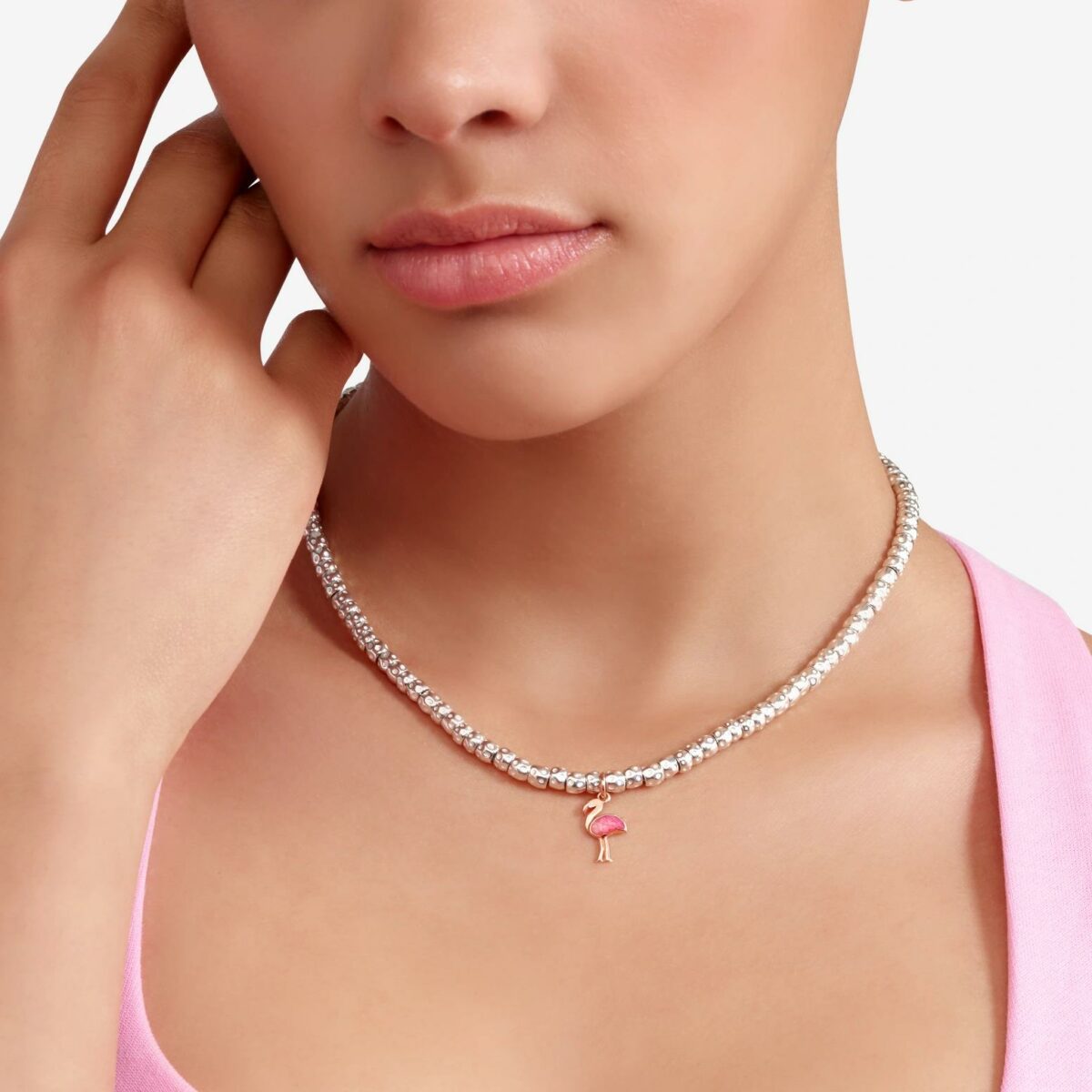Anhänger Flamingo aus Roségold und Emaille - Dodo - DMC5012_PHENI_ERS9R