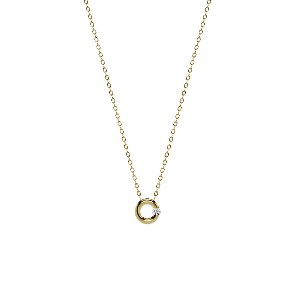 Halskette Spannring 0,03ct 18K Gelbgold 50cm - Niessing - N413924gg