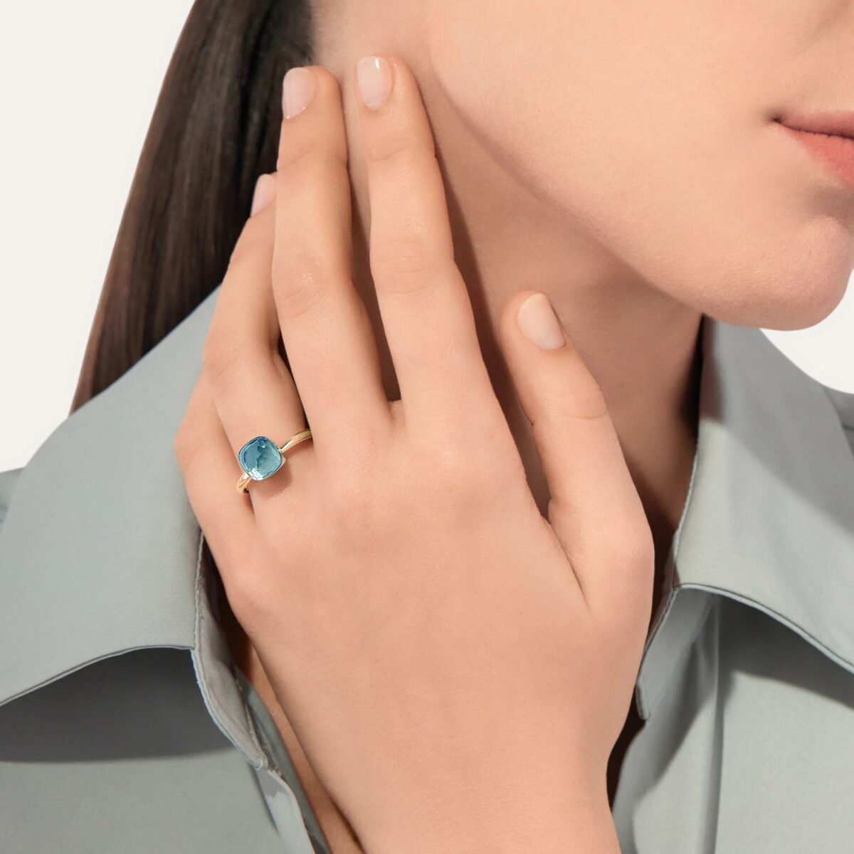 Ring Nudo Petit Topas skyblue - Pomellato - PAB4030O6000000OY