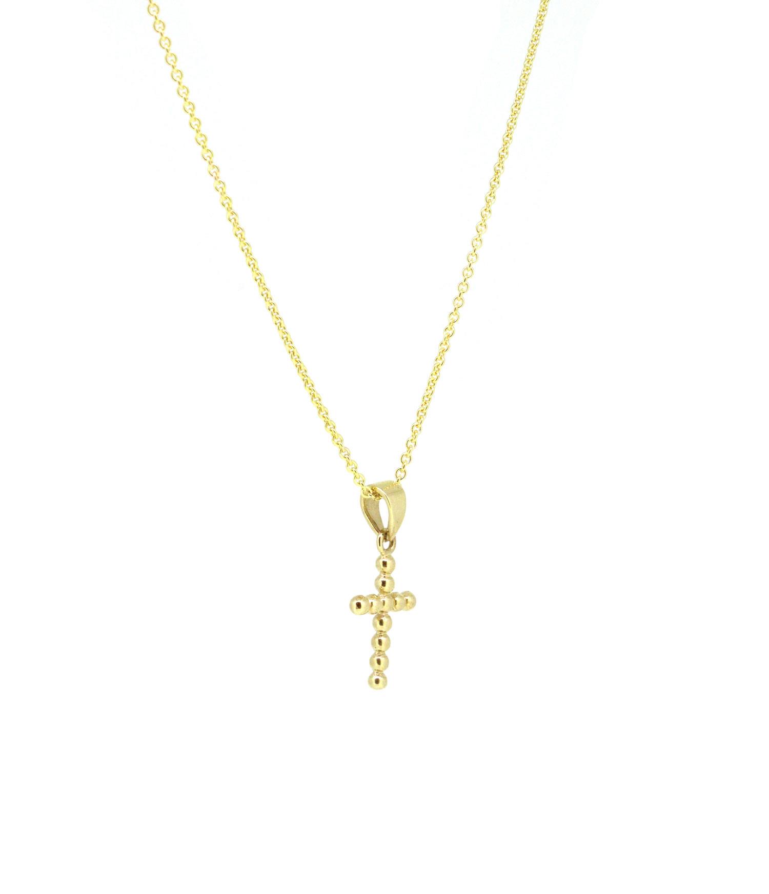 Anhänger Kreuz 14K Gelbgold Kügelchen - GalerieVoigt - S626.00217.1