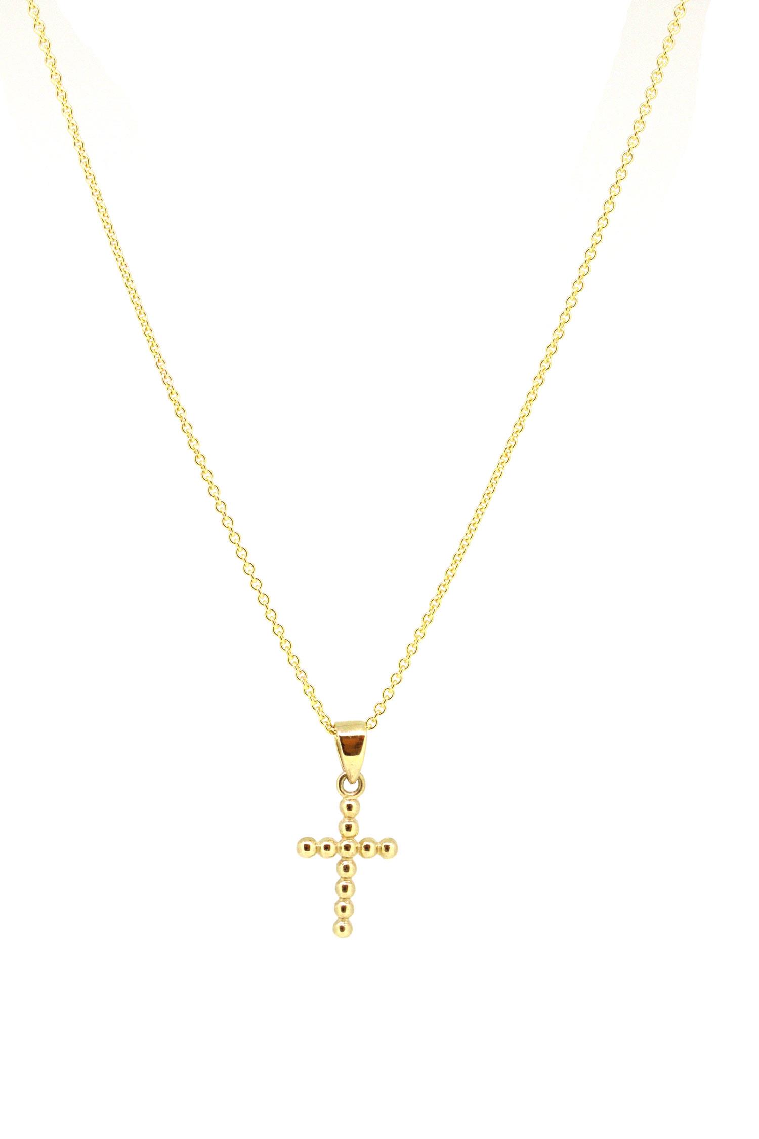 Anhänger Kreuz 14K Gelbgold Kügelchen - GalerieVoigt - S626.00217.1