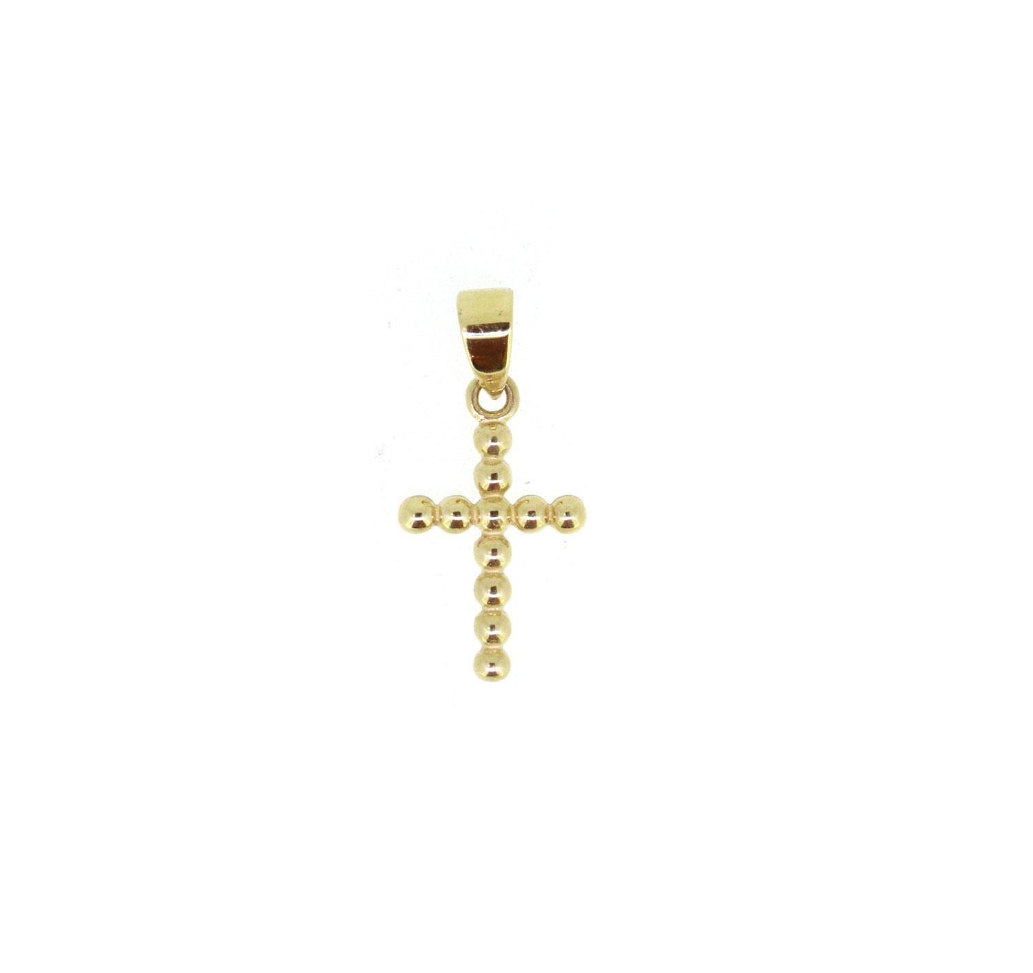 Anhänger Kreuz 14K Gelbgold Kügelchen - GalerieVoigt - S626.00217.1