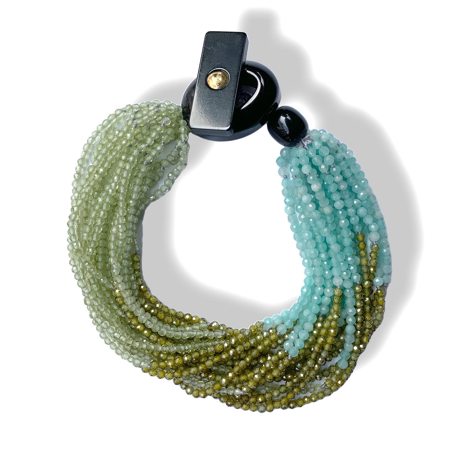 Armband Amazonit Zirkon Peridot - Individuelle Marken - B-3-784