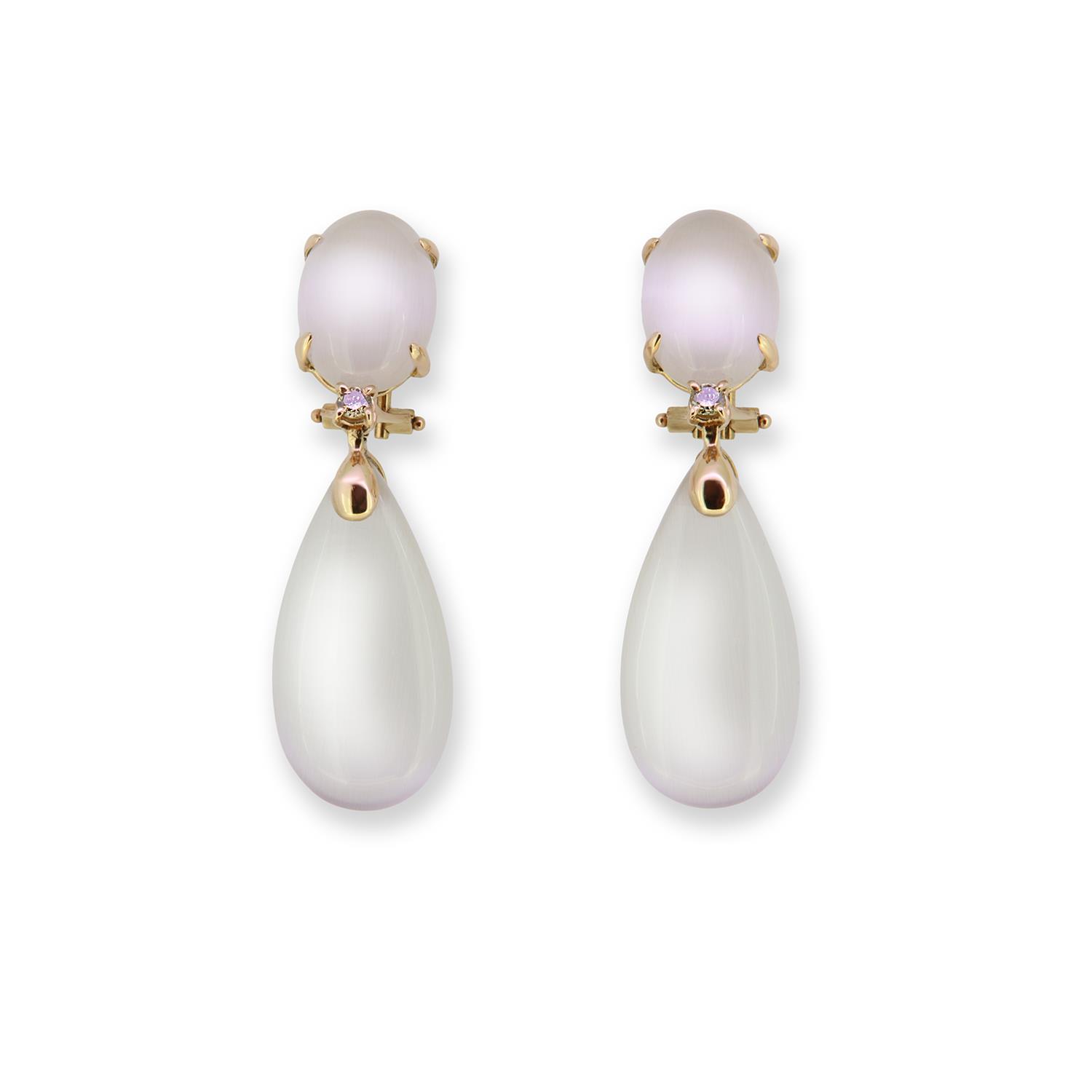 Ohrringe Diamanten Quarz Roségold - Individuelle Marken - O-DAILY-145-034