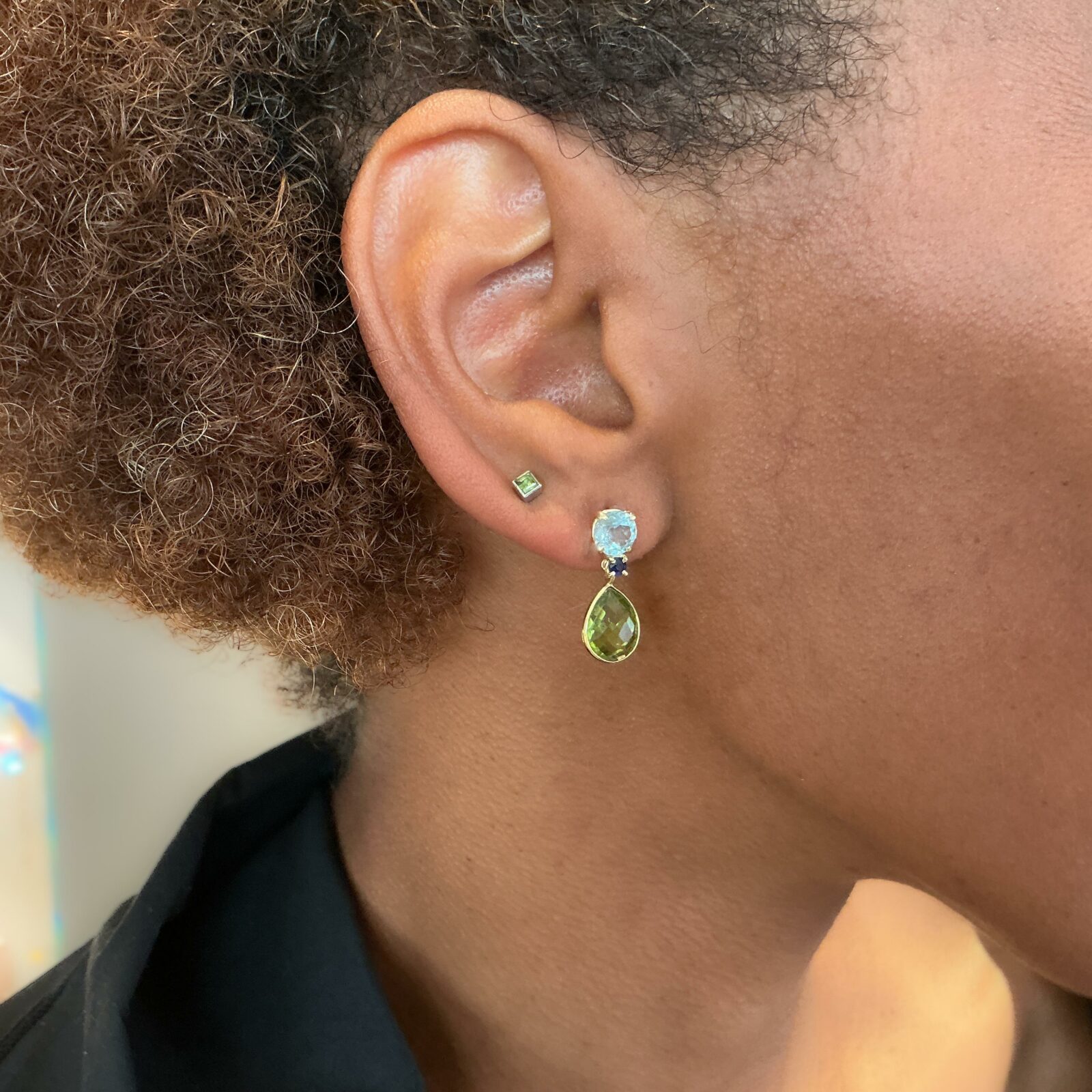 Ohrringe Topas Peridot Saphir Gelbgold - Individuelle Marken - OR-MINI-003