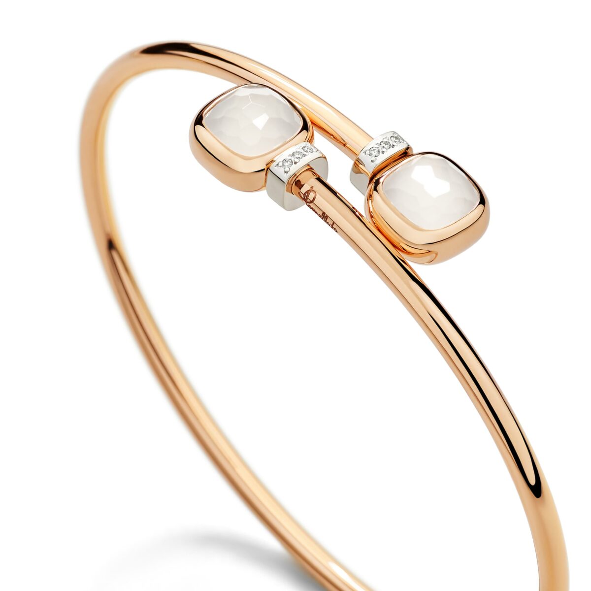 Armreif Nudo Milky Quarz Diamanten Roségold - Pomellato - PBC5020O6WHRDBQLT