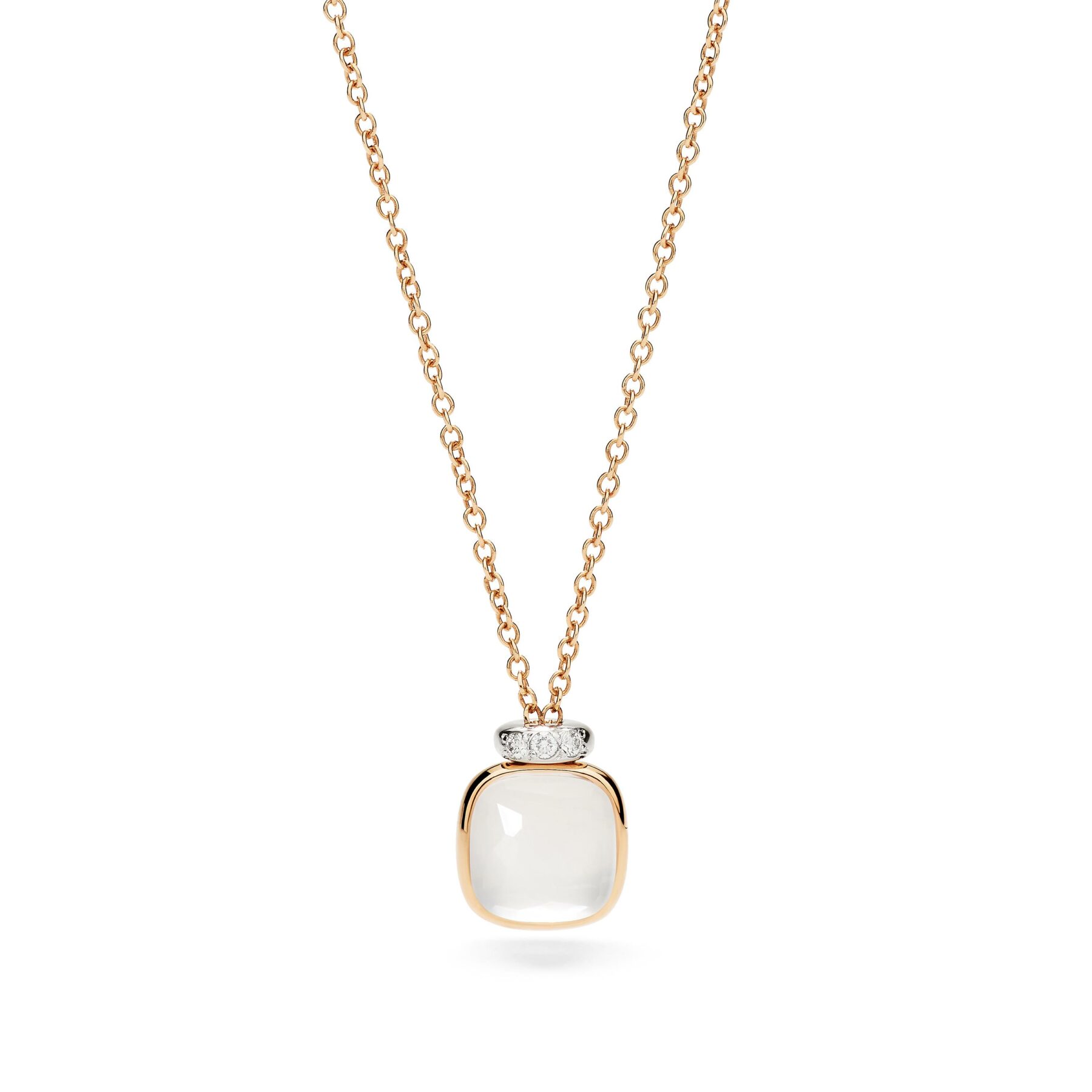Halskette Nudo Milky Quarz Diamanten Roségold - Pomellato - PCC5020O6WHRDBQLT42