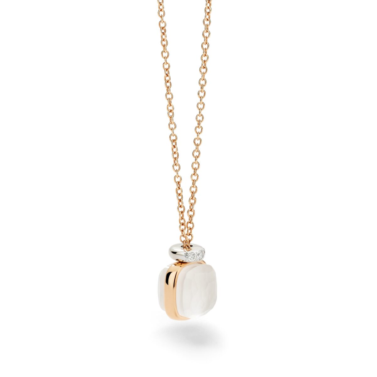 Halskette Nudo Milky Quarz Diamanten Roségold - Pomellato - PCC5020O6WHRDBQLT42
