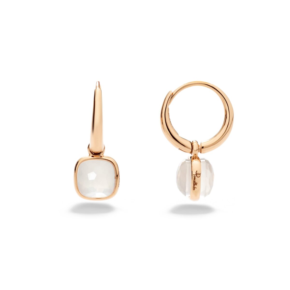Ohrringe Nudo Mini Milky Quarz Diamanten - Pomellato - POC5020O700000QLT