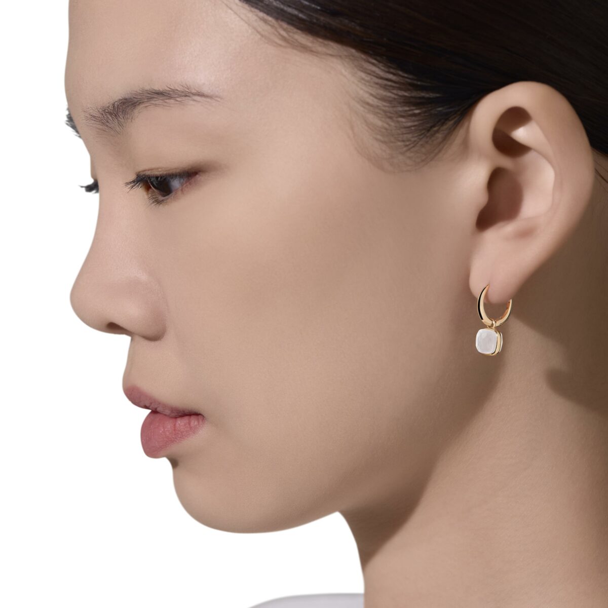 Ohrringe Nudo Mini Milky Quarz Diamanten - Pomellato - POC5020O700000QLT