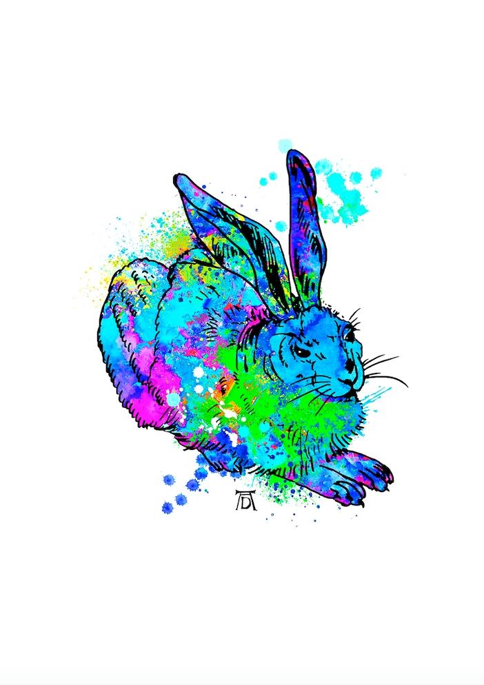 Osterhase blau, klein - Osten, Birgit - k-BO127