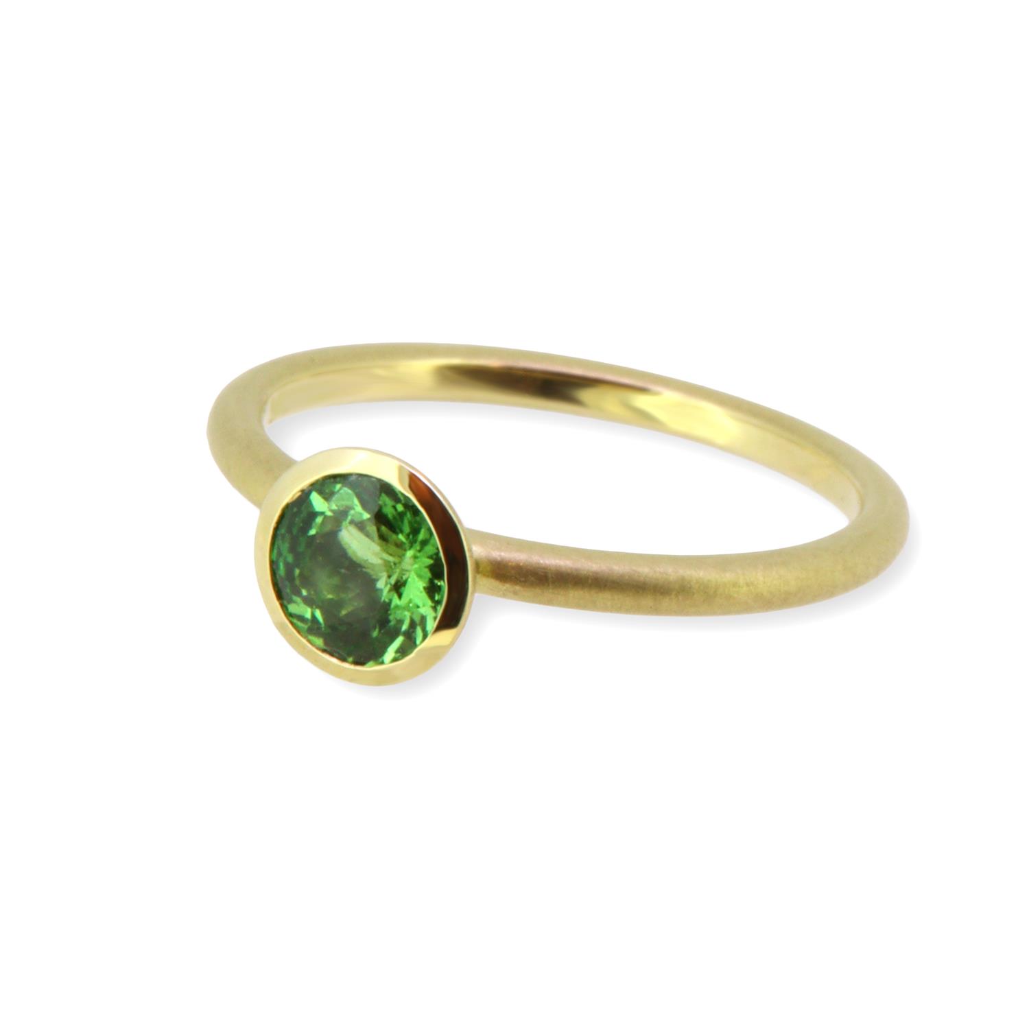 Ring Tsavorit rund 18K Gelbgold - Individuelle Marken - 01725-021