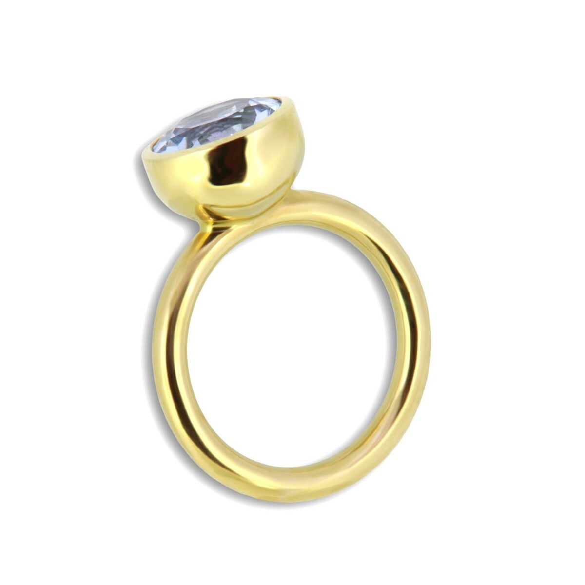 Ring Twiggy 10mm Aquamarin 18K Gelbgold - Georg Spreng - 321spre07-1A
