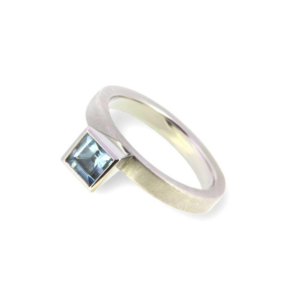 Ring Mini Caro Aquamarin 950 Platin - Georg Spreng - 404spre03-6