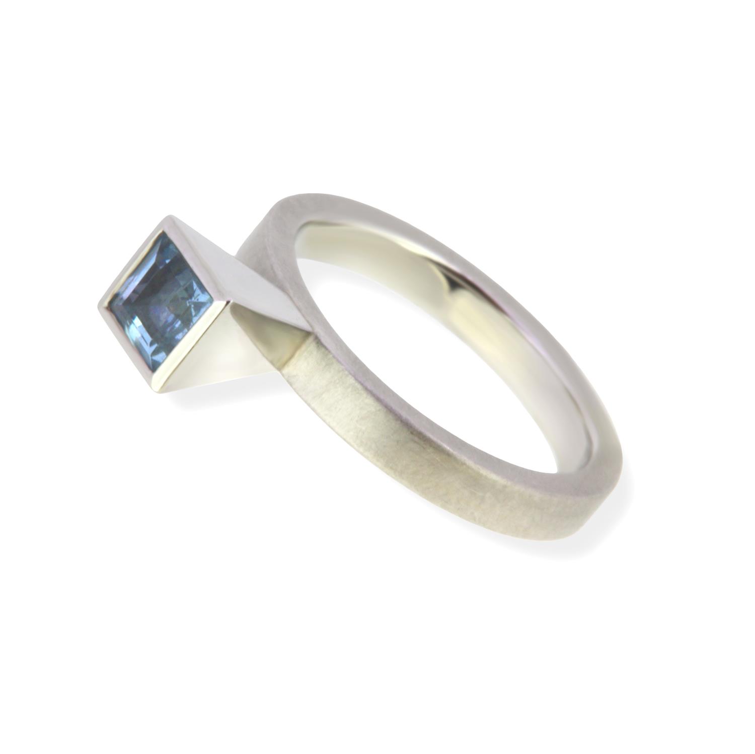 Ring Mini Caro Aquamarin 950 Platin - Georg Spreng - 404spre03-6
