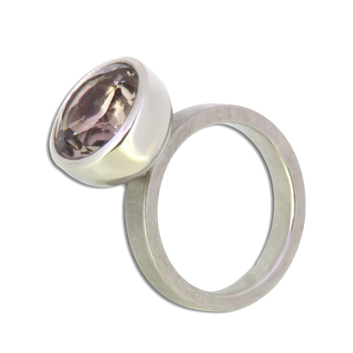 Ring Blub Rauchquarz hell 950 Platin - Georg Spreng - 407spre05-3B