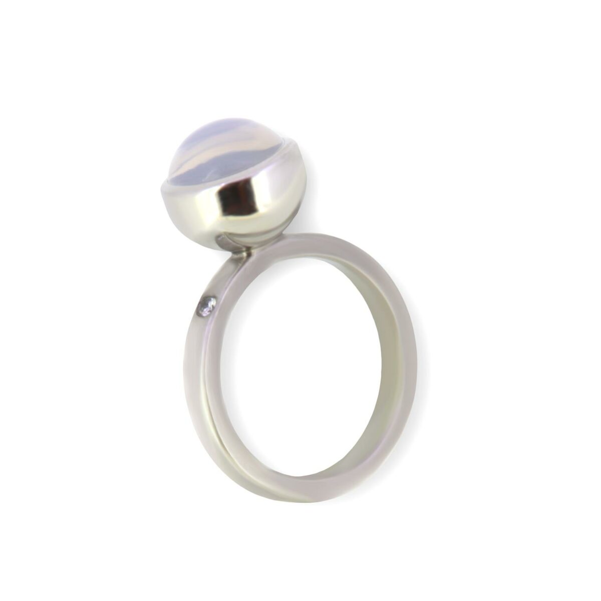 Ring Blub Ceylon Mondstein 950 Platin - Georg Spreng - 412spre06-2A
