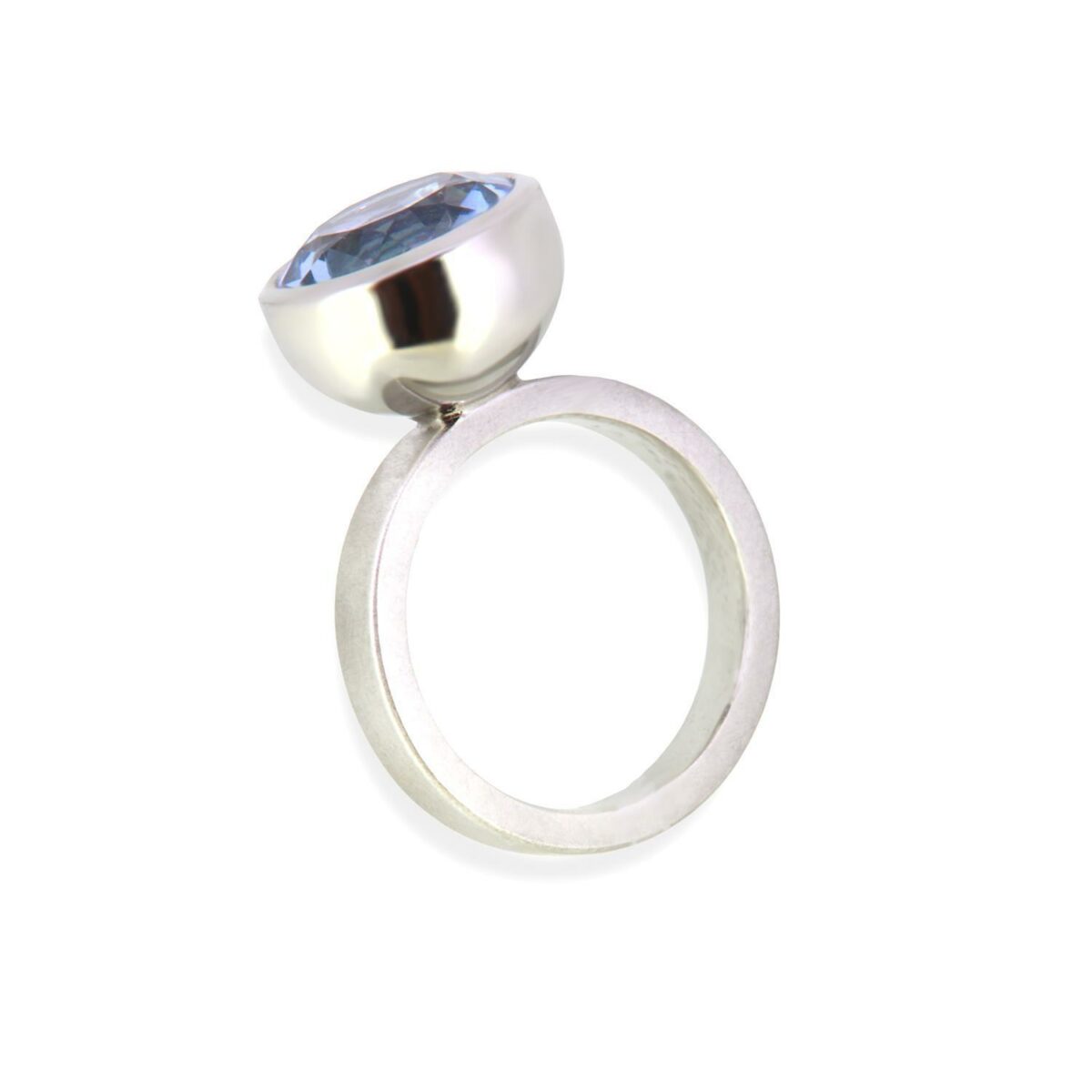 Ring Blub 12mm Aquamarin Platin - Georg Spreng - 420spre12-7A