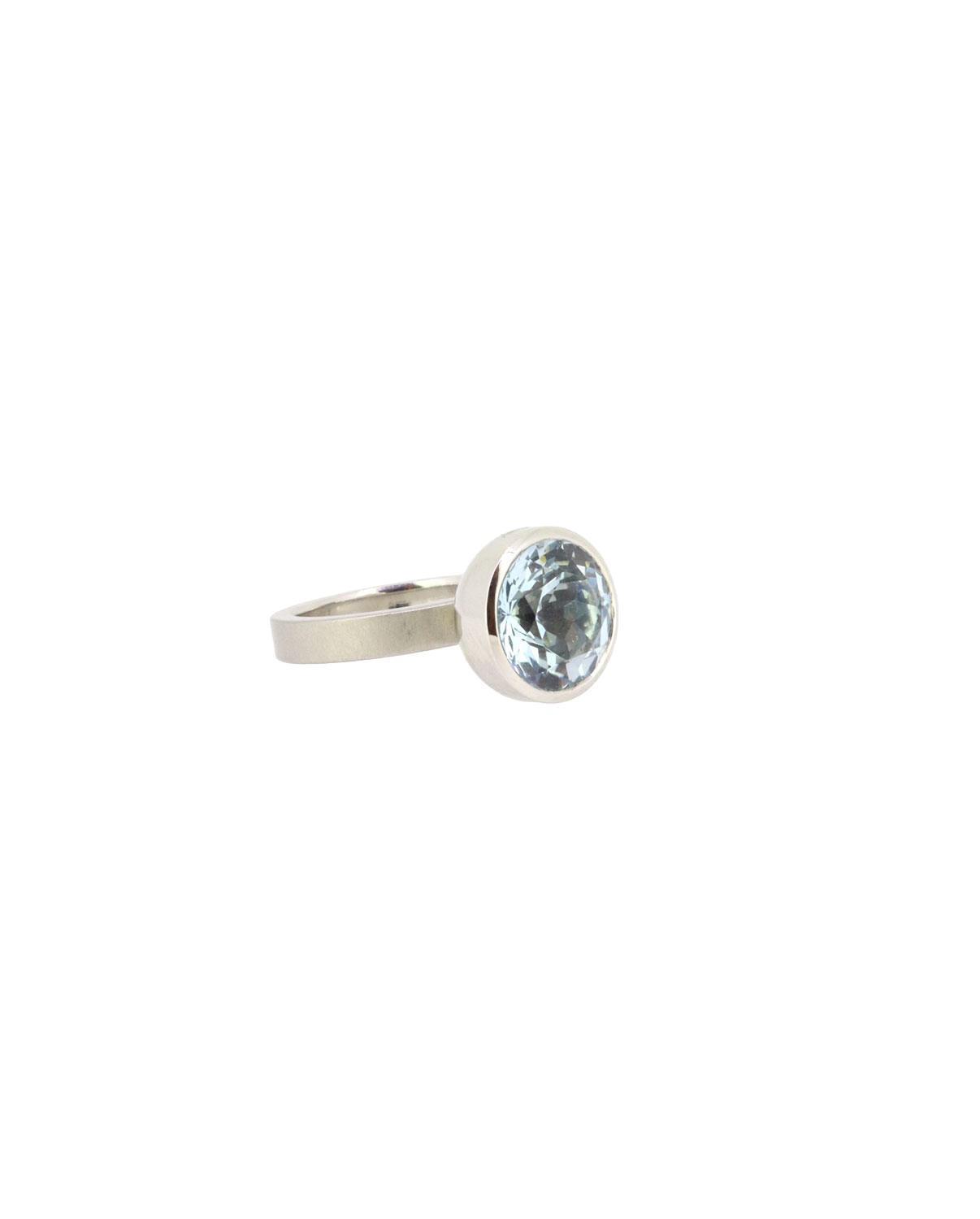 Ring Blub 12mm Aquamarin Platin - Georg Spreng - 420spre12-7A