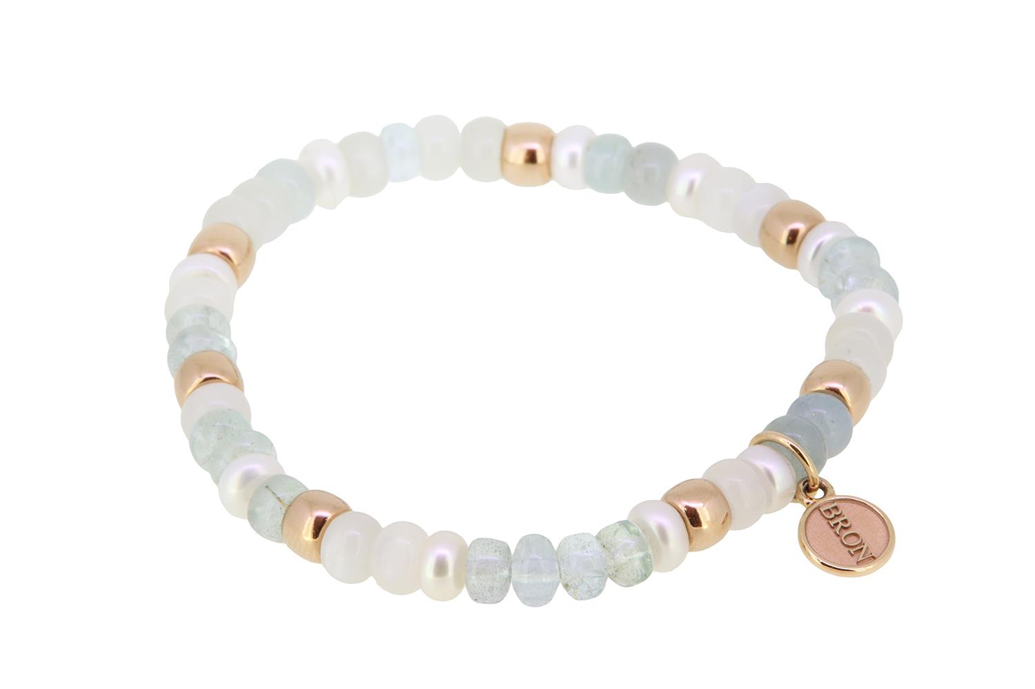 Armband Reflex Aquamarin Mondstein Perle - Bron - 8AR3985MIX91