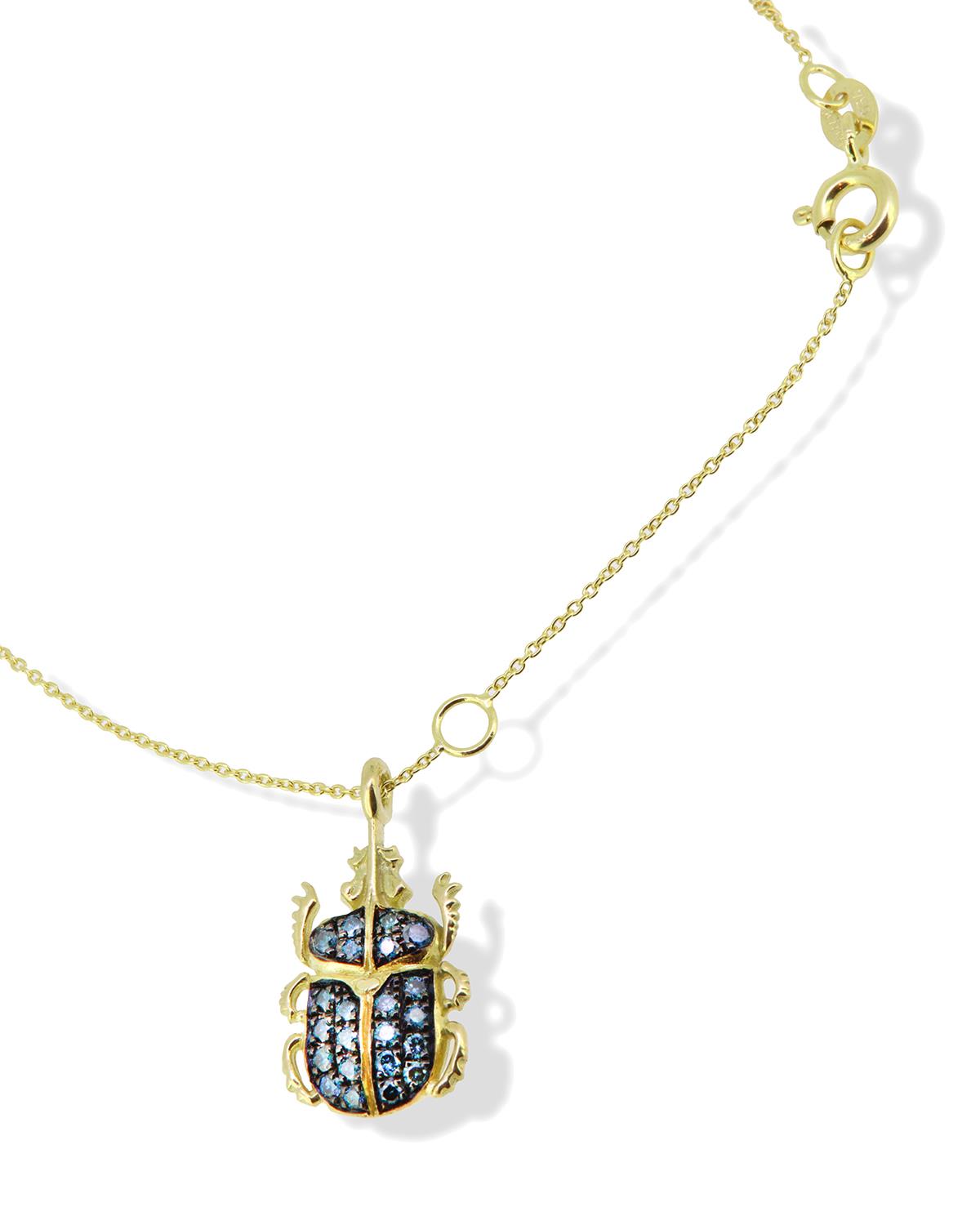 Kette 18K Gelbgold mit Diamanten Skarabäus - Lefteris Margaritis - NG0062BD