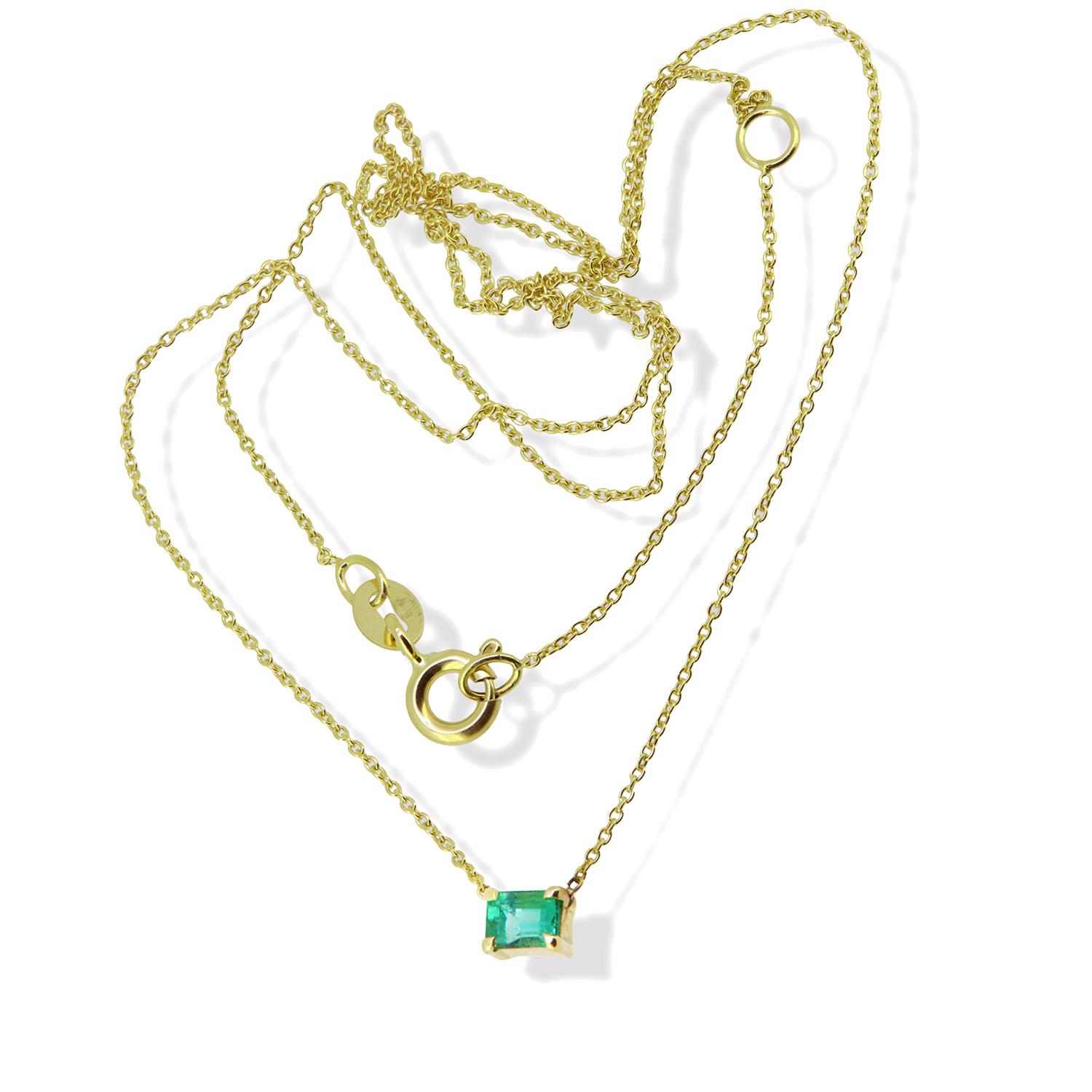 Kette 18K Gelbgold mit Smaragd - Lefteris Margaritis - NG0092E