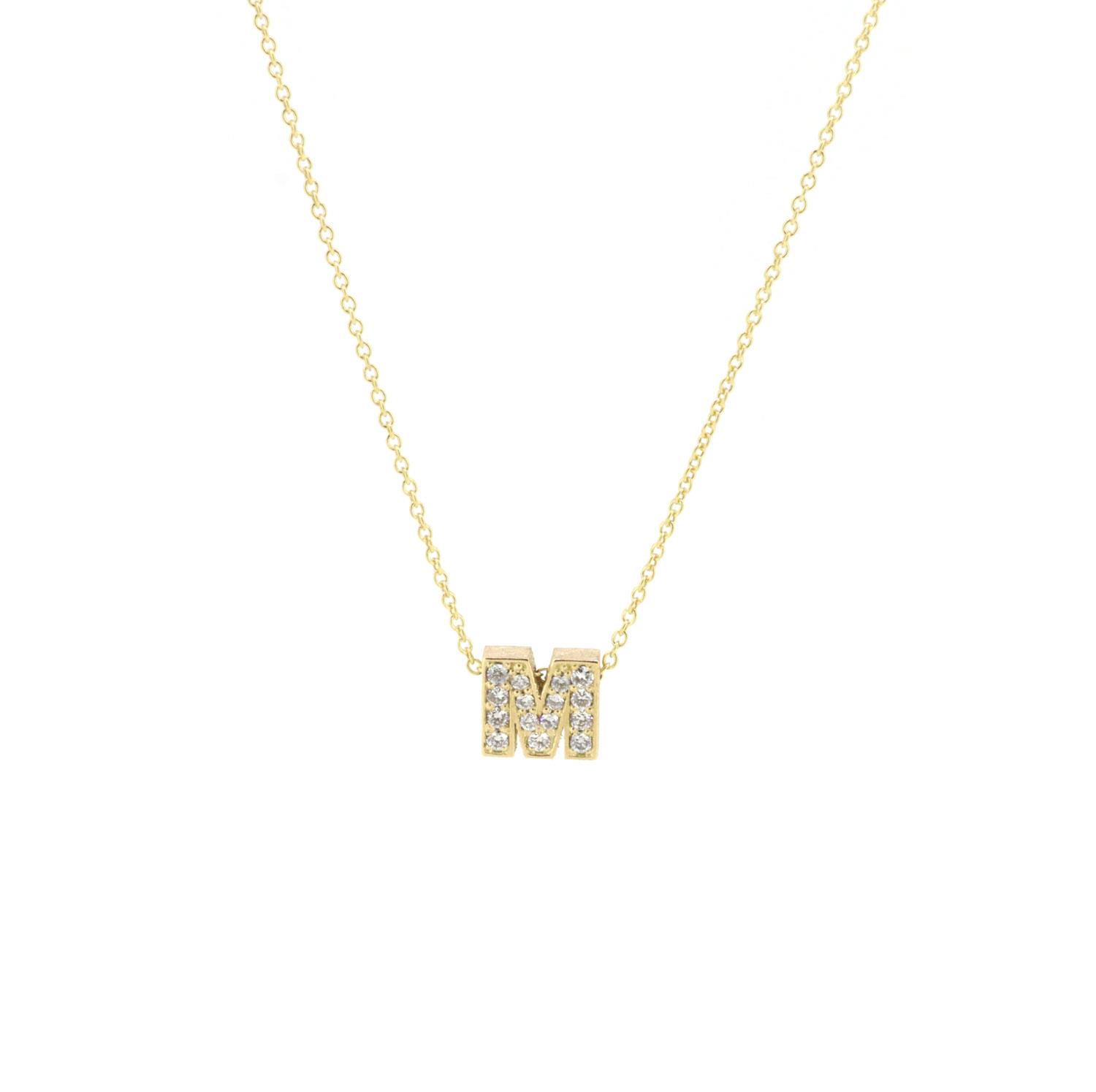 Kette One Pavé Initial M Brillant 18K Gelbgold - Minitials - N-OPI-M-yg