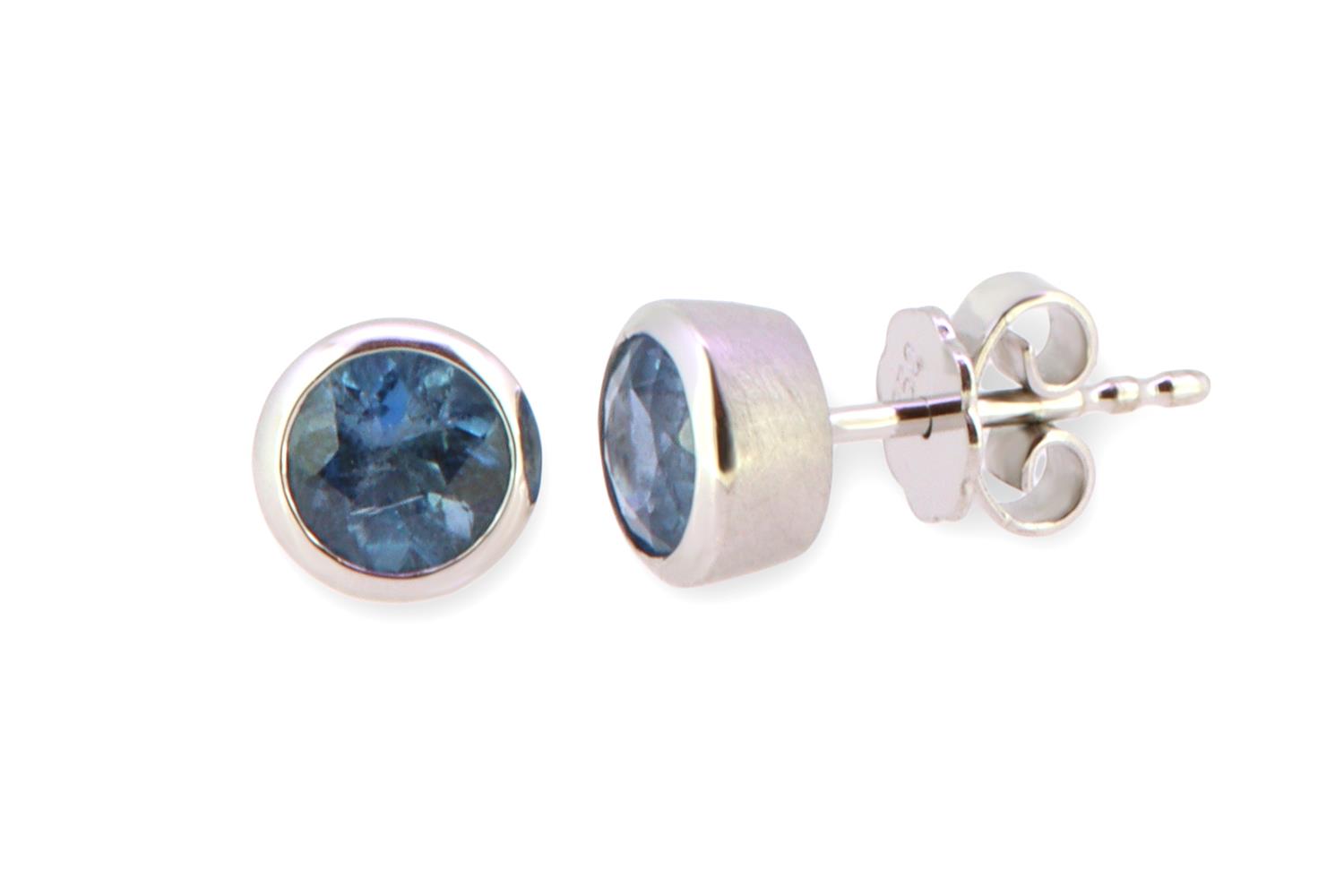 Ohrstecker Aquamarin 18K Weißgold - Individuelle Marken - 03516-082