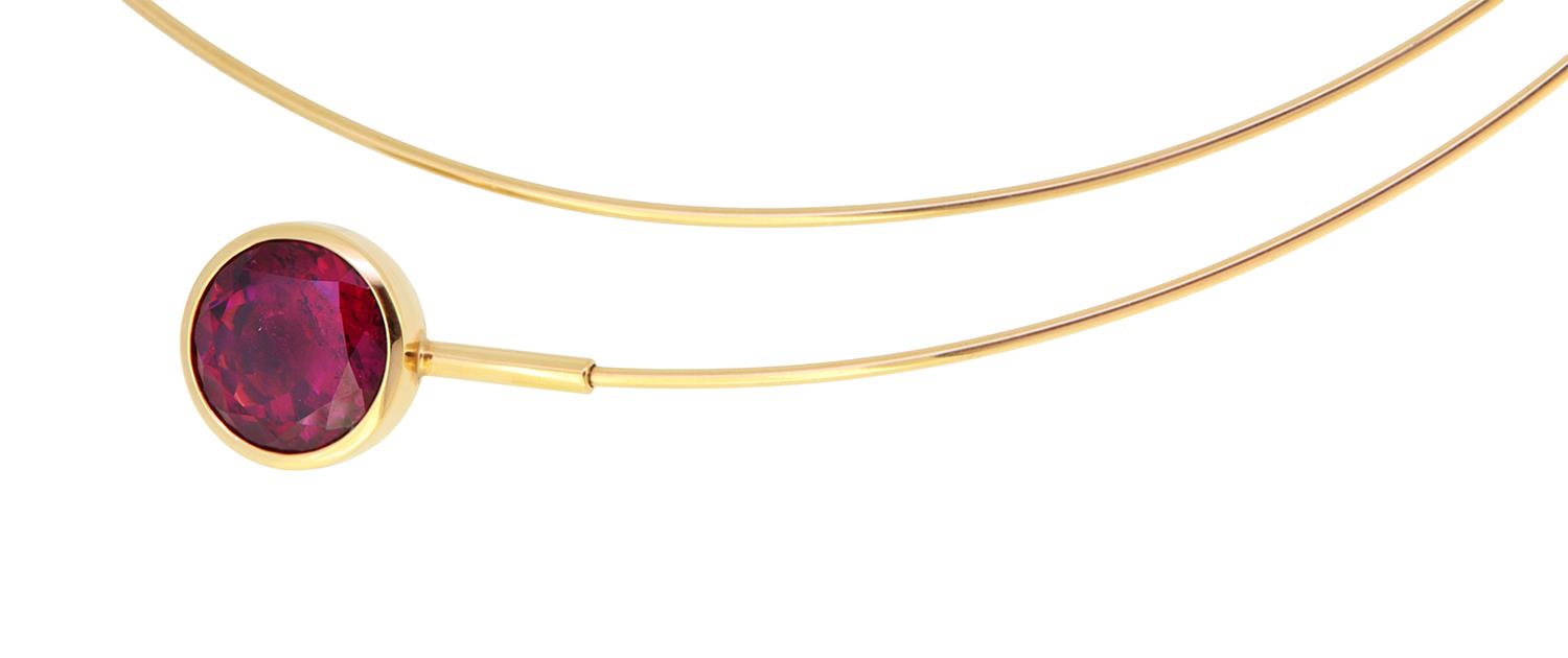 Halsspirale Blub Rubelith 18K Rotgold - Georg Spreng - 124spre02-1A