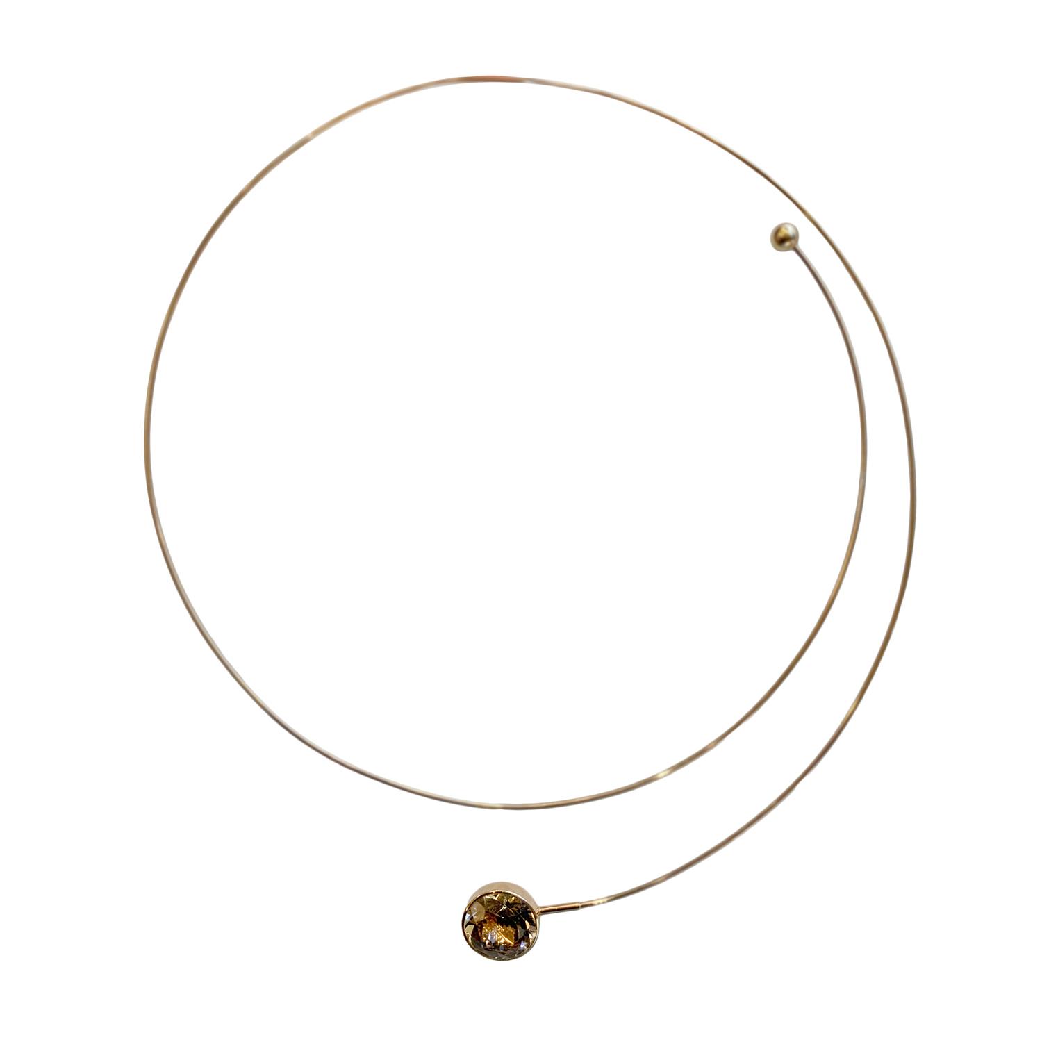 Halsreif Blub 12mm Rauchquarz 18K Gelbgold - Georg Spreng - 125spre10-3