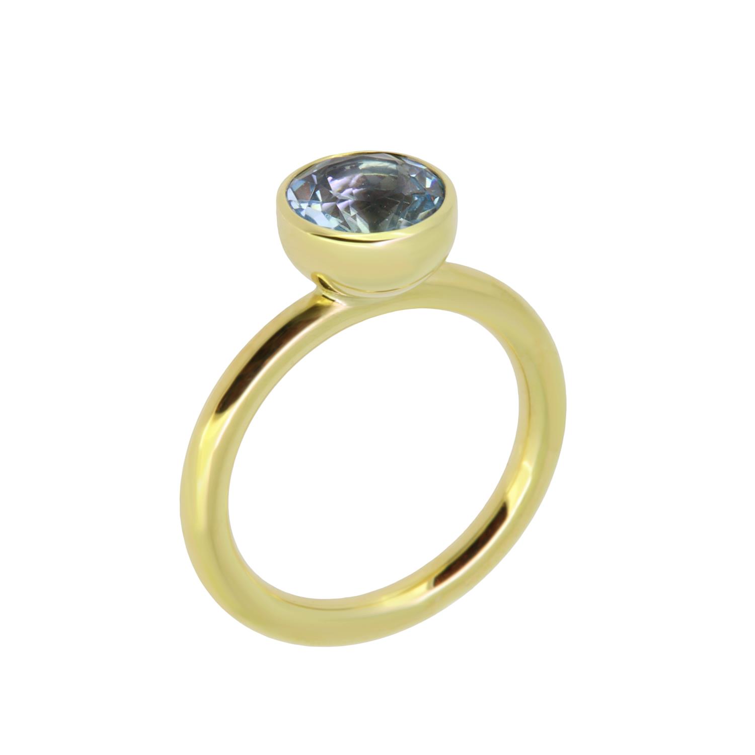 Ring Twiggy 8mm  Aquamarin 18K Gelbgold - Georg Spreng - 421spre09-2A